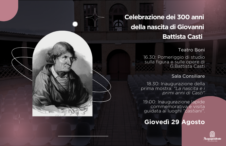Celebrazione dei 300 anni della nascita di Giovanni Battista Casti