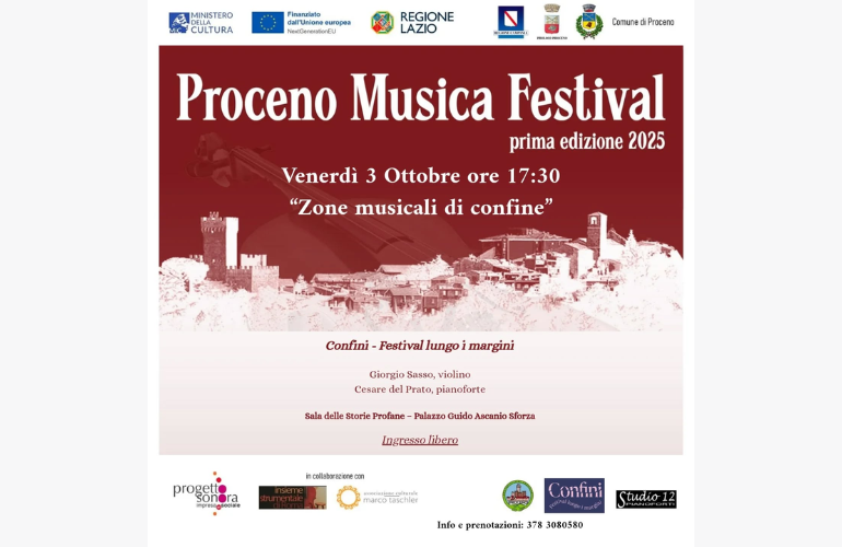 Proceno Musica Festival: la prima edizione dedicata alle “Zone musicali di confine”