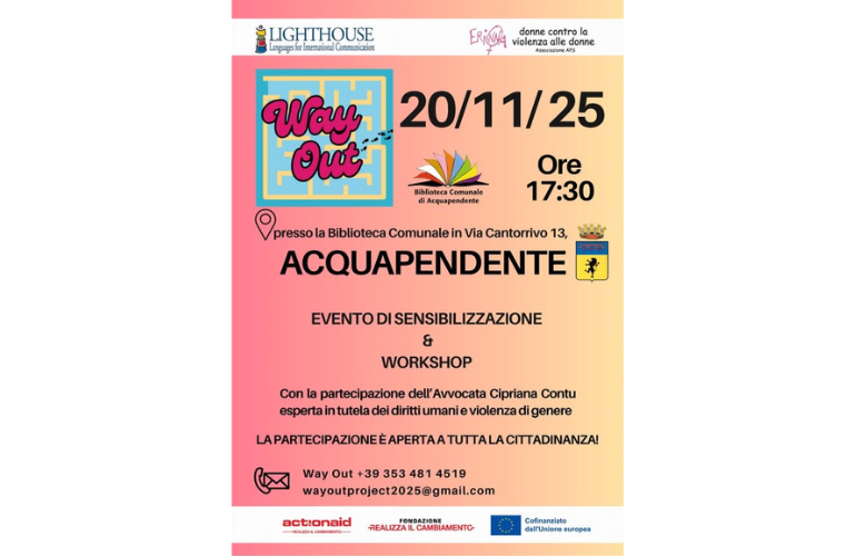 Evento “Way Out” alla Biblioteca Comunale di Acquapendente