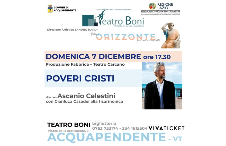 Poveri Cristi con Ascanio Celestini al Teatro Boni di Acquapendente
