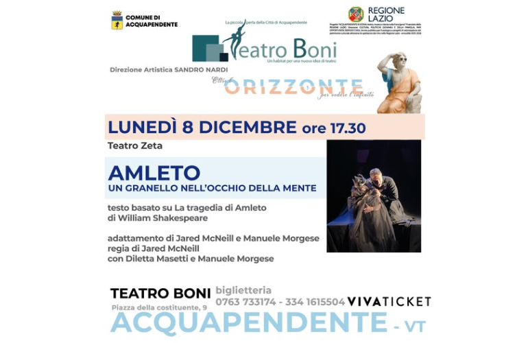 Amleto rivive al Teatro Boni con “Un granello nell’occhio della mente”