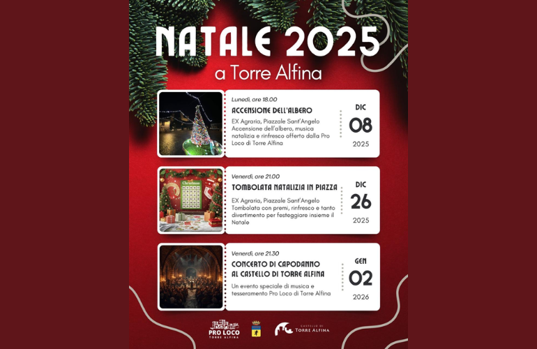 Natale 2025 a Torre Alfina: tre eventi speciali nel borgo tra i più suggestivi d’Italia