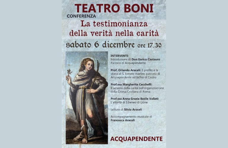 La testimonianza della verità nella carità: conferenza al Teatro Boni di Acquapendente