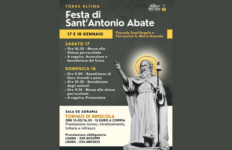 Torre Alfina celebra Sant’Antonio Abate: tradizione, fede e comunità il 17 e 18 gennaio