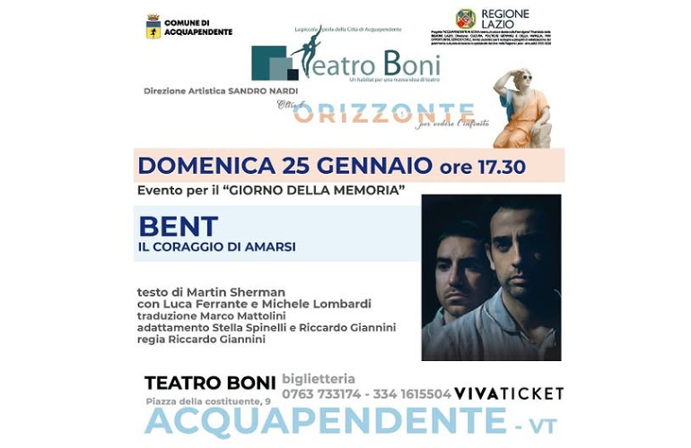 Bent – Il coraggio di amarsi: uno spettacolo per la Giornata della Memoria ad Acquapendente