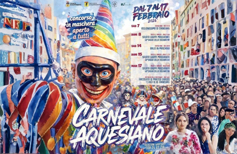 Carnevale Aquesiano 2026: dieci giorni di festa, tradizione e colori ad Acquapendente