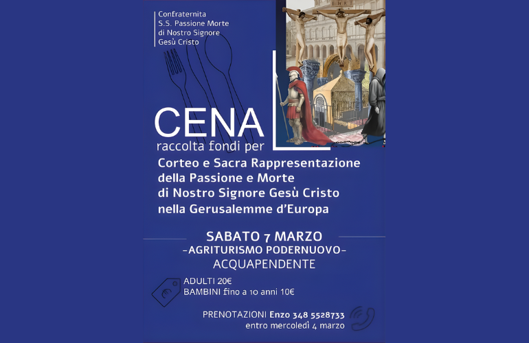 Cena di raccolta fondi per la Sacra Rappresentazione della Passione ad Acquapendente
