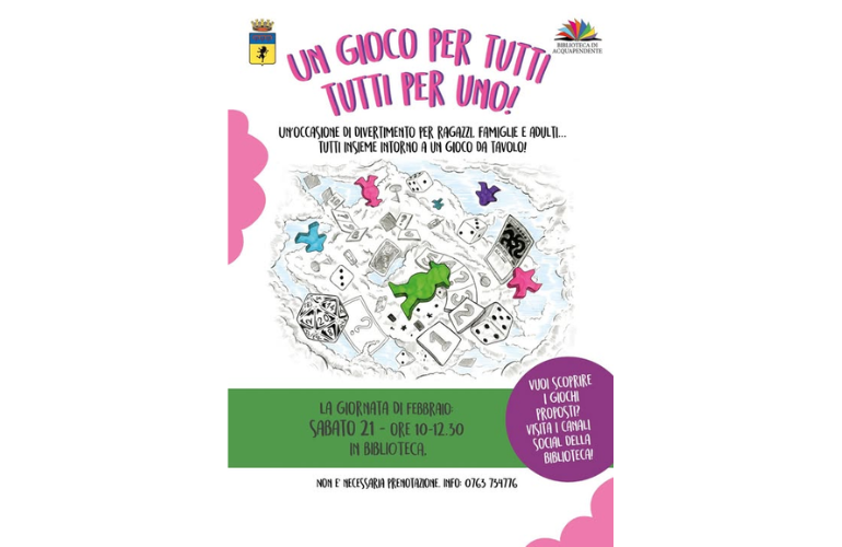 Un gioco per tutti, tutti per uno! Mattinata di giochi in Biblioteca ad Acquapendente
