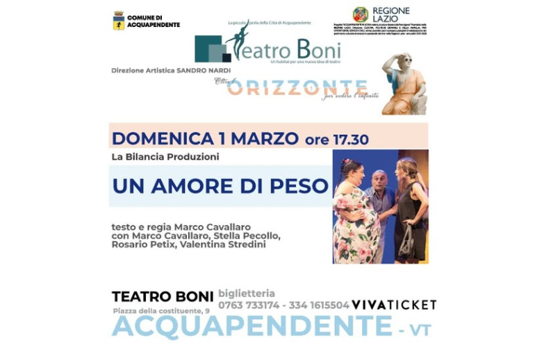 “Un amore di peso” al Teatro Boni