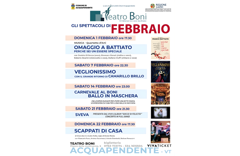 Teatro Boni: programmazione di febbraio