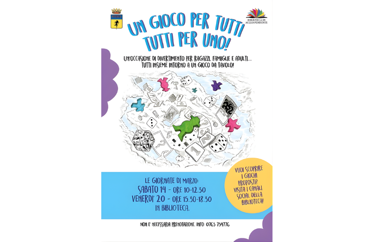 Due giornate di giochi da tavolo alla Biblioteca di Acquapendente