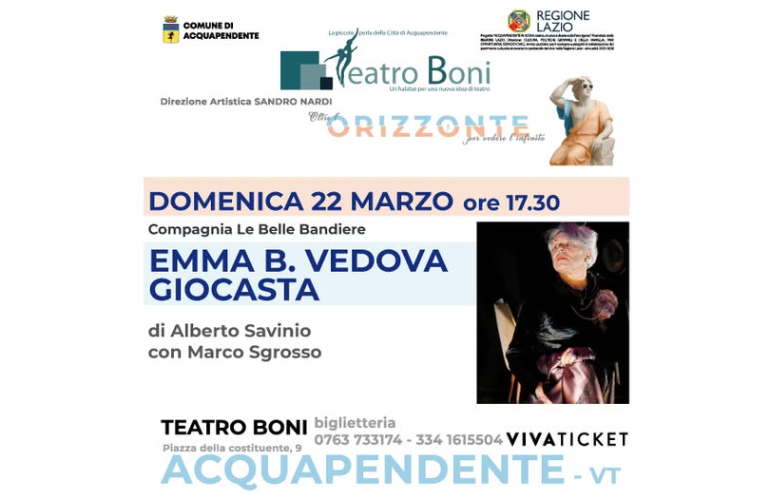 Emma B. Vedova Giocasta al Teatro Boni di Acquapendente: uno spettacolo intenso tra mito e memoria