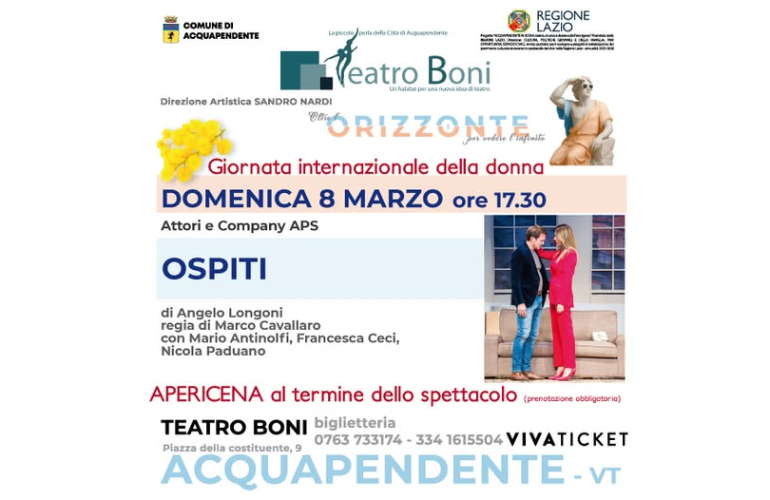 8 Marzo a Teatro: “Ospiti” al Teatro Boni di Acquapendente