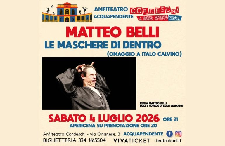 “Le maschere di dentro”: omaggio a Italo Calvino all’Anfiteatro Cordeschi