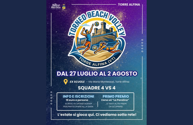 A Torre Alfina torna il torneo 4 vs 4: sport, estate e divertimento sotto rete
