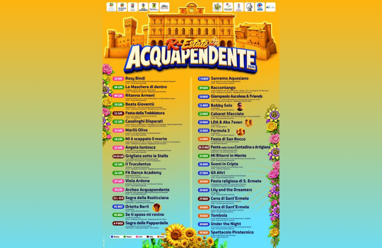 R-Estate ad Acquapendente 2026: il programma degli eventi estivi tra musica, teatro, cultura e tradizione