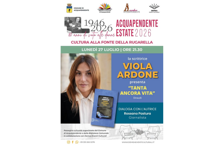 Viola Ardone presenta “Tanta ancora vita” ad Acquapendente