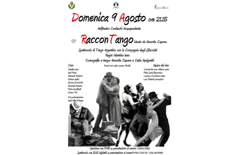 “RacconTango”: una serata tra musica, teatro e danza dedicata al tango argentino