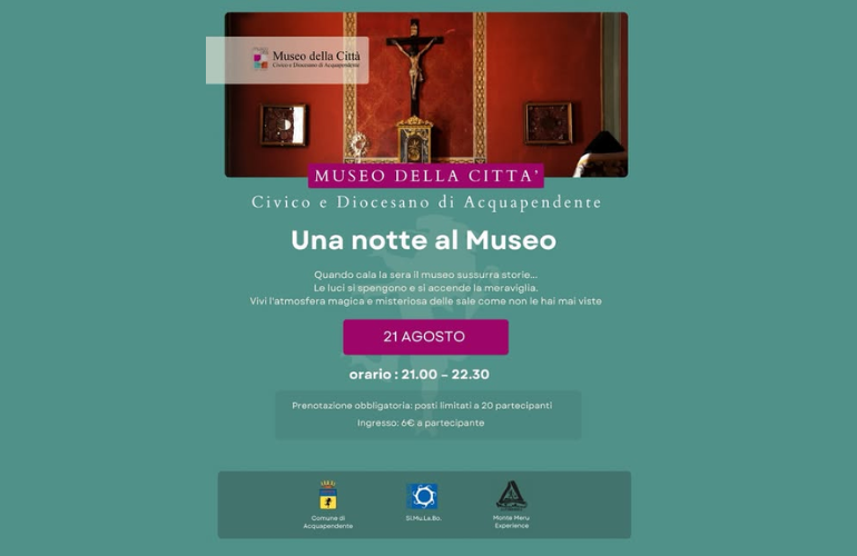 Una notte al Museo: apertura serale ad Acquapendente il 21 agosto