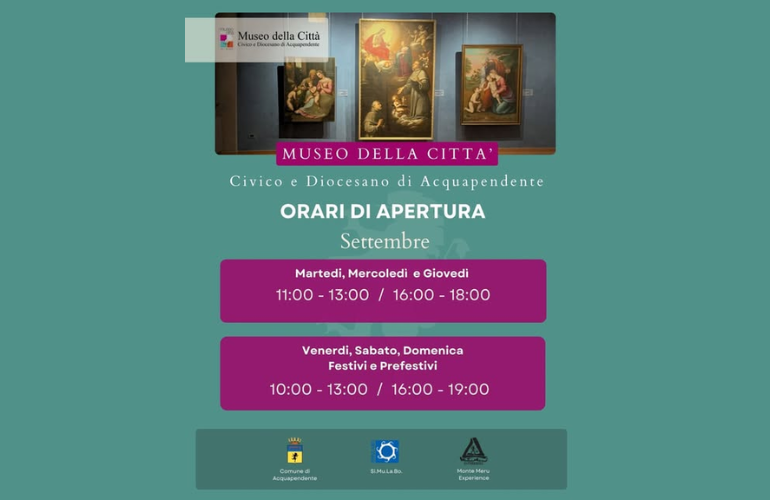 Museo della Città di Acquapendente: gli orari di apertura di settembre 2026