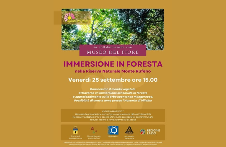 Bagno di Foresta nella Riserva Naturale Monte Rufeno: appuntamento il 25 settembre