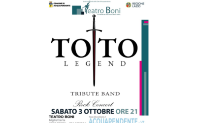 Toto Legend in concerto al Teatro Boni di Acquapendente il 3 ottobre