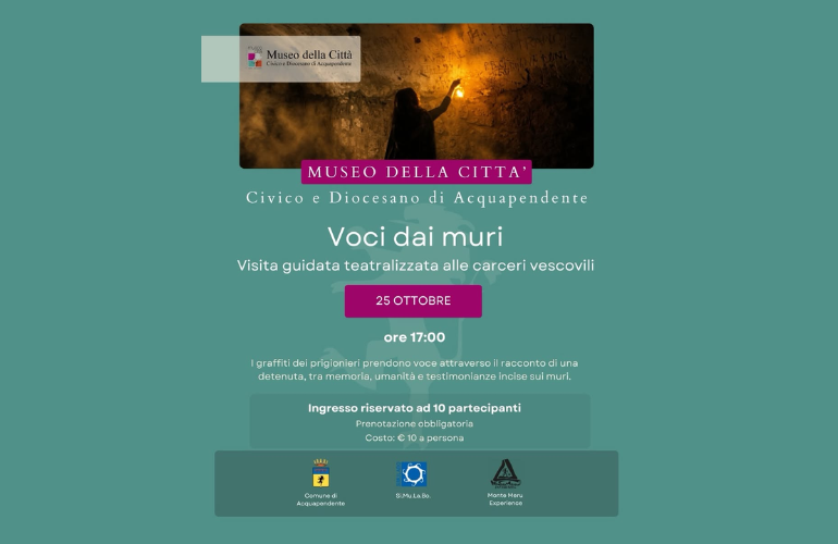 Voci dai muri: il 25 ottobre visita teatralizzata alle Carceri Vescovili di Acquapendente